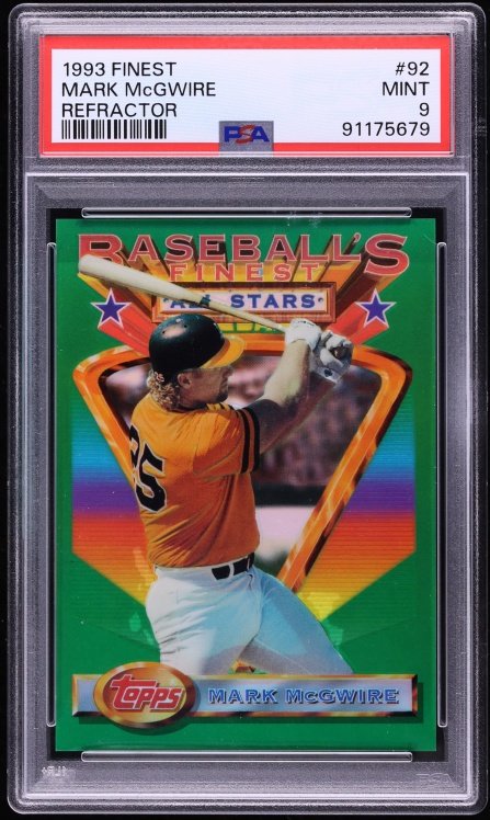 1993 Finest Refractor Mark McGwire ALL-STAR #92 PSA 9 MINT