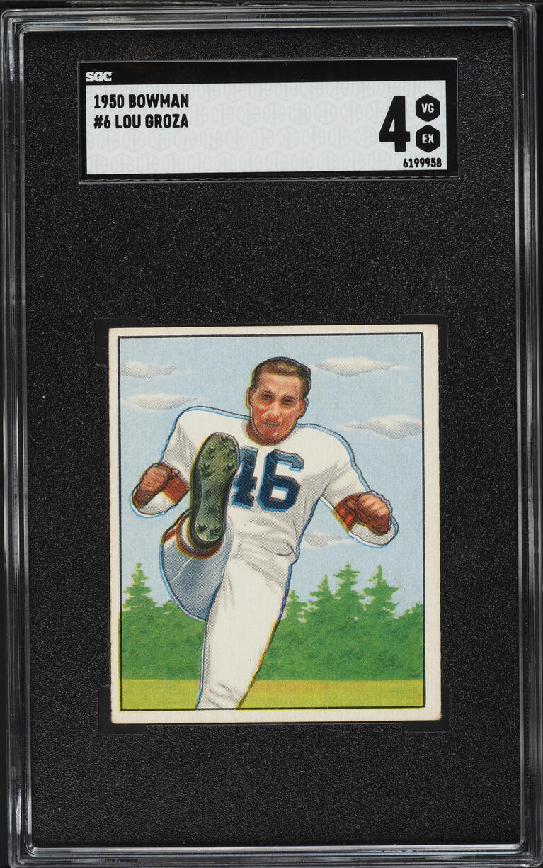 1950 Bowman Football Lou Groza #6 SGC 4 VGEX