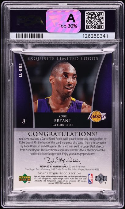 2004 Exquisite Collection Limited Logos Kobe Bryant PATCH AUTO DNA 10 /50 #LL-KB2 PSA 7 NRMT