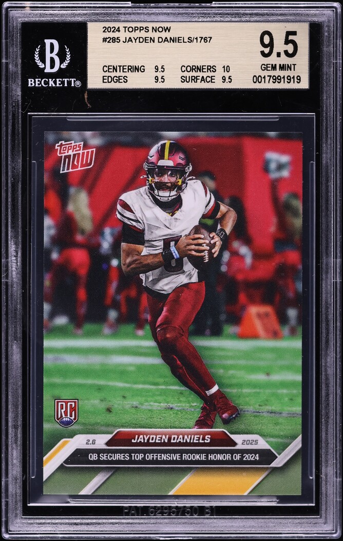 2024 Topps Now Jayden Daniels ROOKIE #285 BGS 9.5 GEM MINT