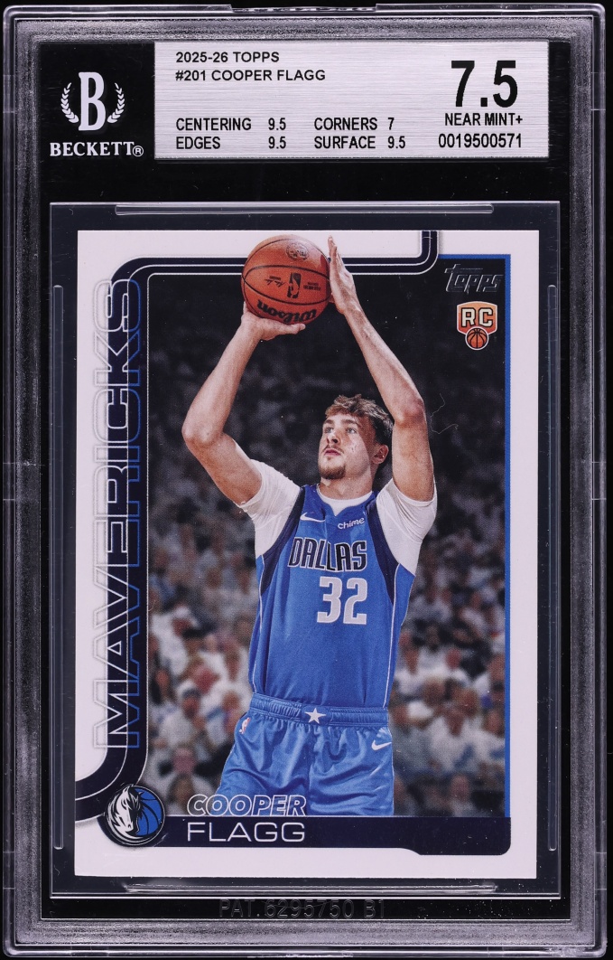 2025 Topps Basketball Cooper Flagg ROOKIE #201 BGS 7.5 NRMT+
