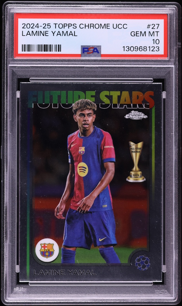 2024 Topps Chrome UEFA Club Competitions Lamine Yamal #27 PSA 10 GEM MINT