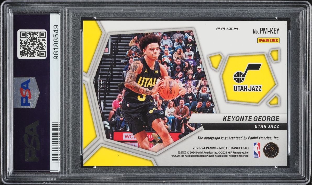 2023 Panini Mosaic Pictographs Mosaic Choice Keyonte George ROOKIE AUTO #PM-KEY PSA 10 GEM MINT
