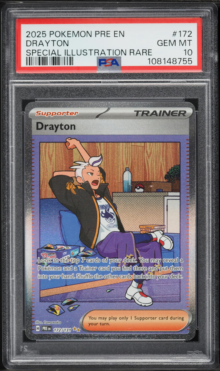 2025 Pokemon Scarlet & Violet Prismatic Evolutions SIR Drayton #172 PSA 10 GEM MINT