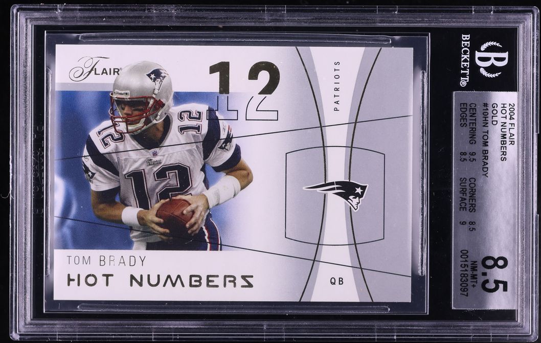 2004 Flair Hot Numbers Gold Tom Brady /12 #10HN BGS 8.5 NM-MT+