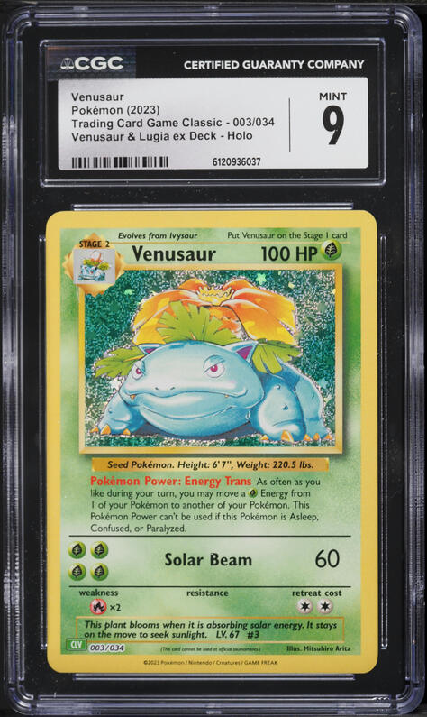 2023 Pokemon TCG Classic Collection Holo Venusaur #3 CGC 10 GEM