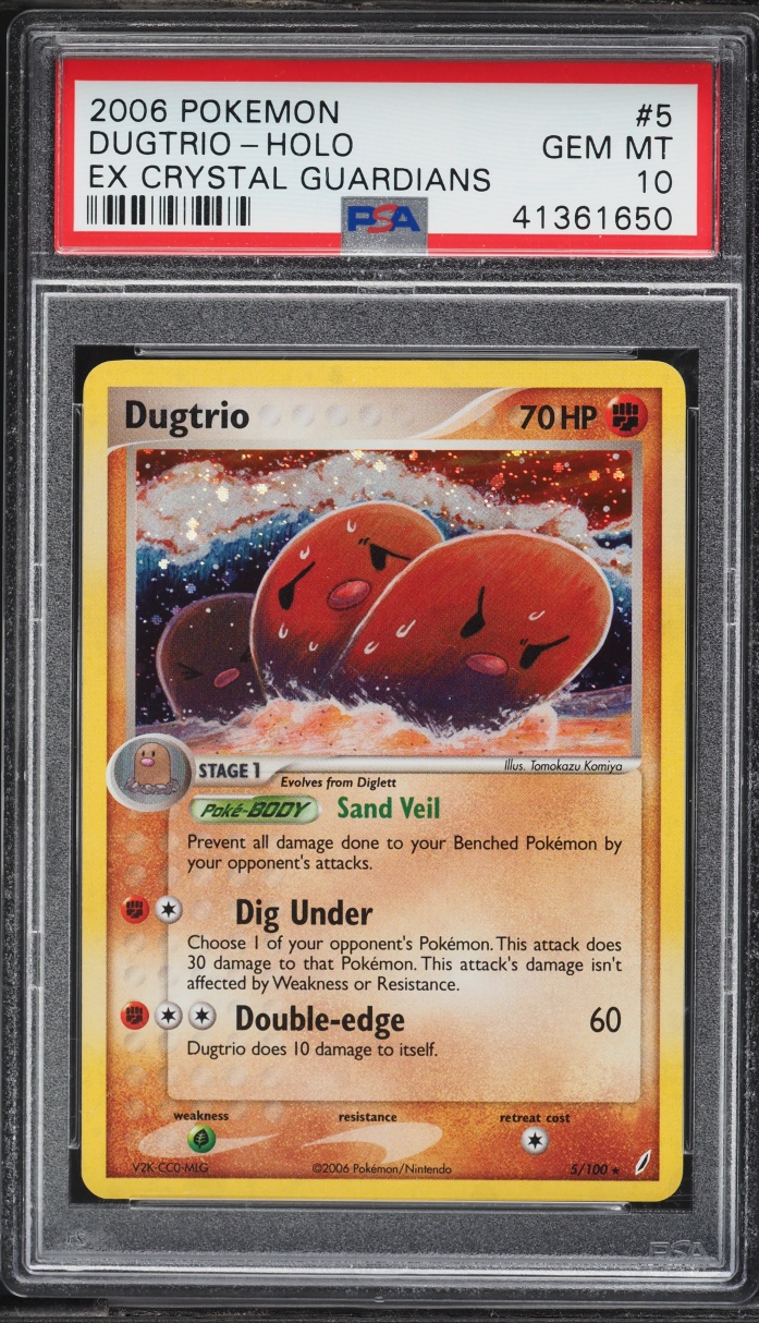 2006 Pokemon EX Crystal Guardians Holo Dugtrio #5 PSA 10 GEM MINT