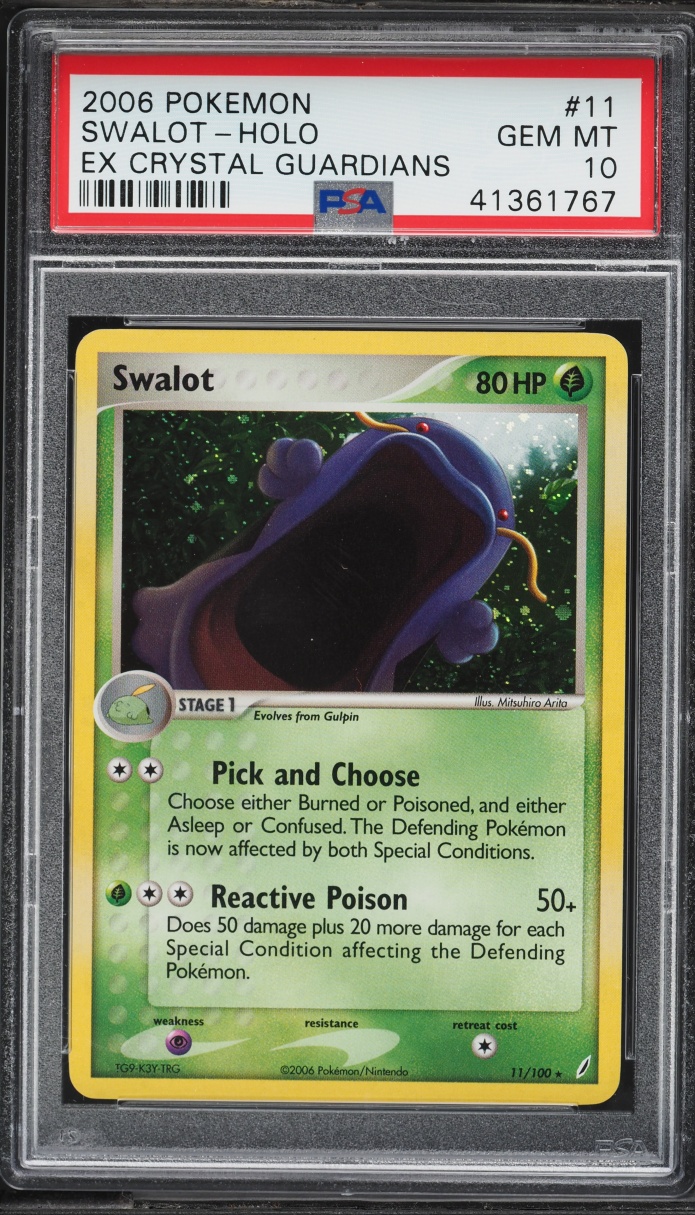2006 Pokemon EX Crystal Guardians Holo Swalot #11 PSA 10 GEM MINT