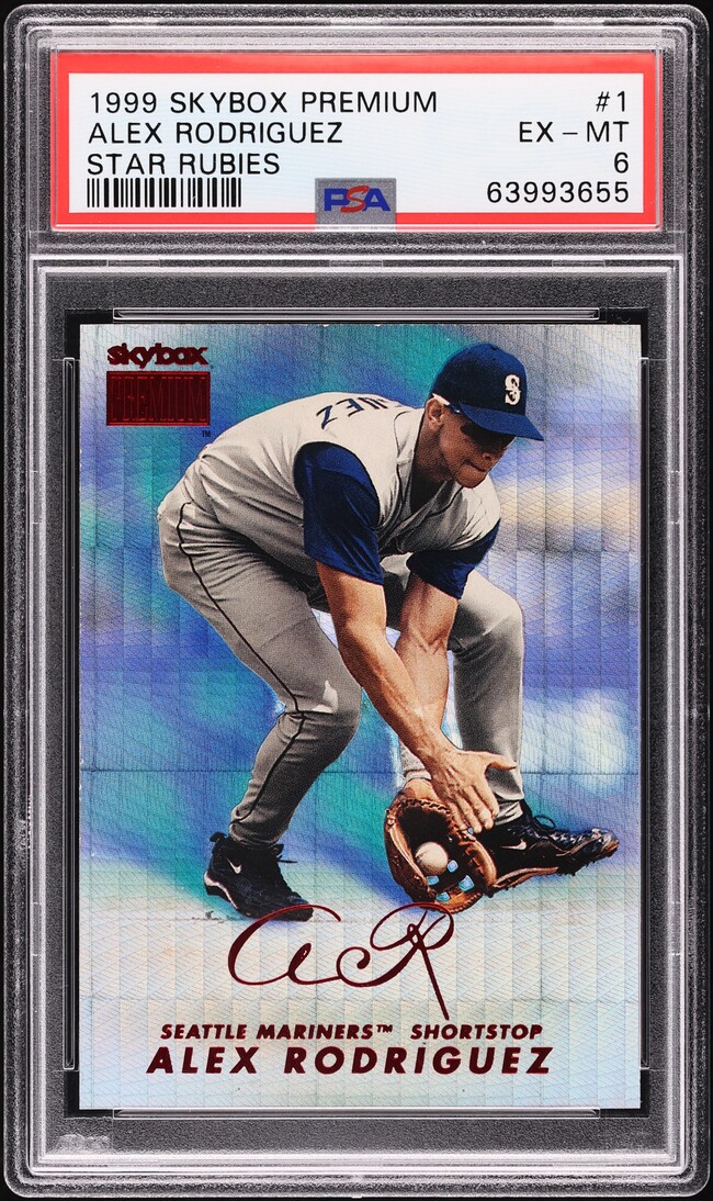 1999 Skybox Premium Star Rubies Alex Rodriguez /50 #1 PSA 6 EXMT