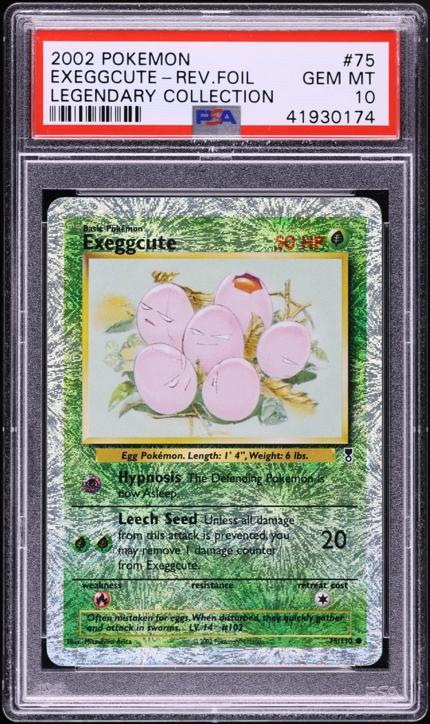 2002 Pokemon Legendary Collection Reverse Holo Exeggcute #75 PSA 10 GEM MINT