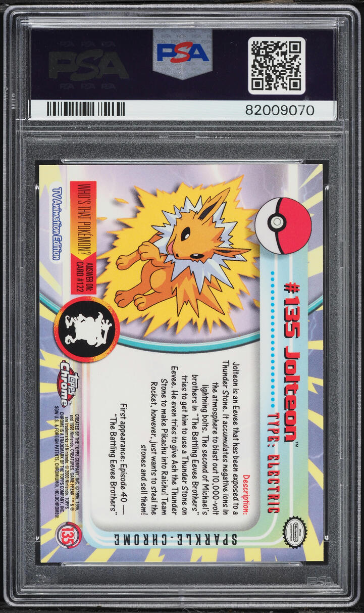 2000 Topps Chrome Pokemon TV Series 2 Sparkle Jolteon #135 PSA 10 GEM MINT