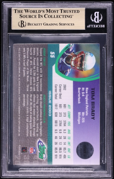 2003 e-Topps '07 E-Convention Tom Brady #55 BGS 9.5 GEM MINT - Photo 2