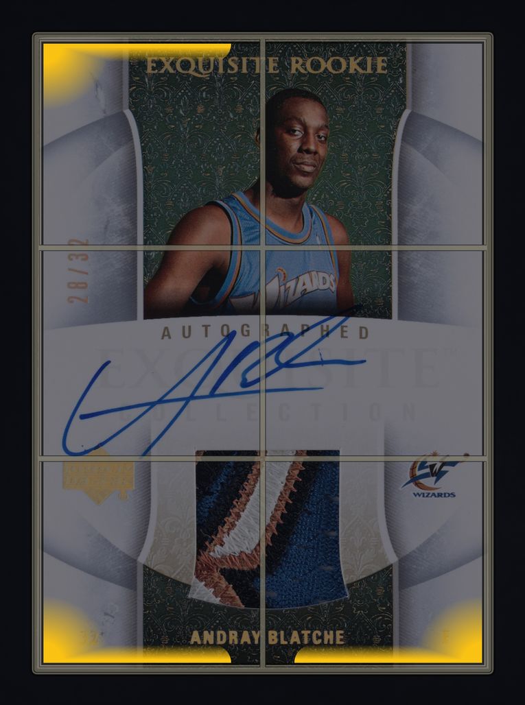 2005 Exquisite Collection Gold Andray Blatche ROOKIE PATCH AUTO /32 #80-AP MBA AUTH