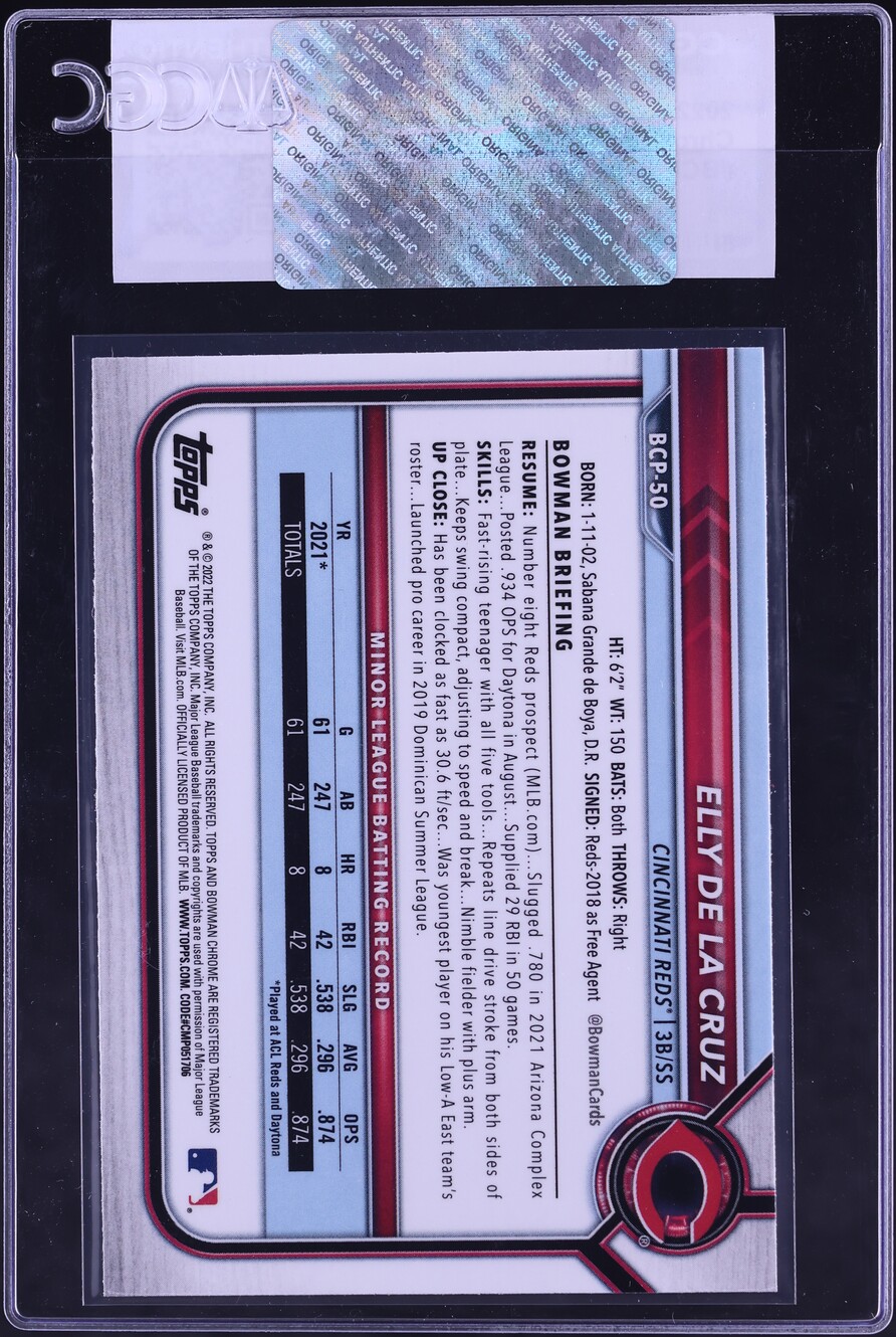 2022 Bowman Chrome Elly De La Cruz PROSPECT #BCP-50 CGC AUTH