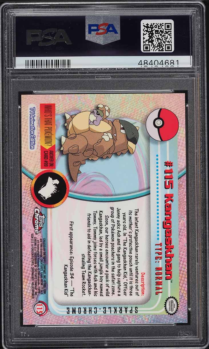 2000 Topps Chrome Pokemon Series 2 Sparkle Kangaskhan #115 PSA 10 GEM MINT
