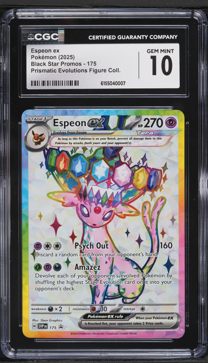 2025 Pokemon Scarlet & Violet Promo Prismatic Evolutions Figure Full Art Espeon ex #175 CGC 10