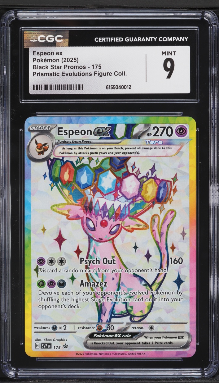 2025 Pokemon Scarlet & Violet Promo Prismatic Evolutions Figure Full Art Espeon ex #175 CGC 9
