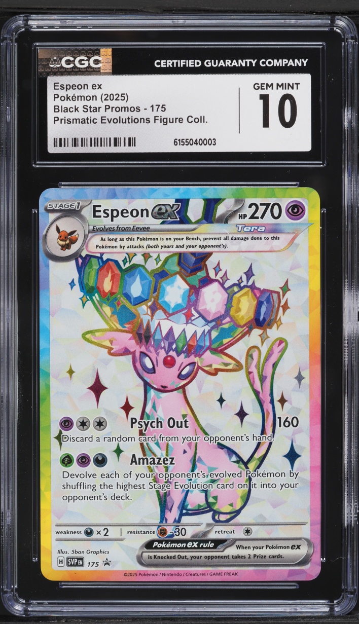 2025 Pokemon Scarlet & Violet Promo Prismatic Evolutions Figure Full Art Espeon ex #175 CGC 10