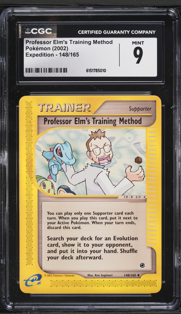 2002 Pokemon Expedition Professor Elm's Training Method #148 CGC 9 MINT