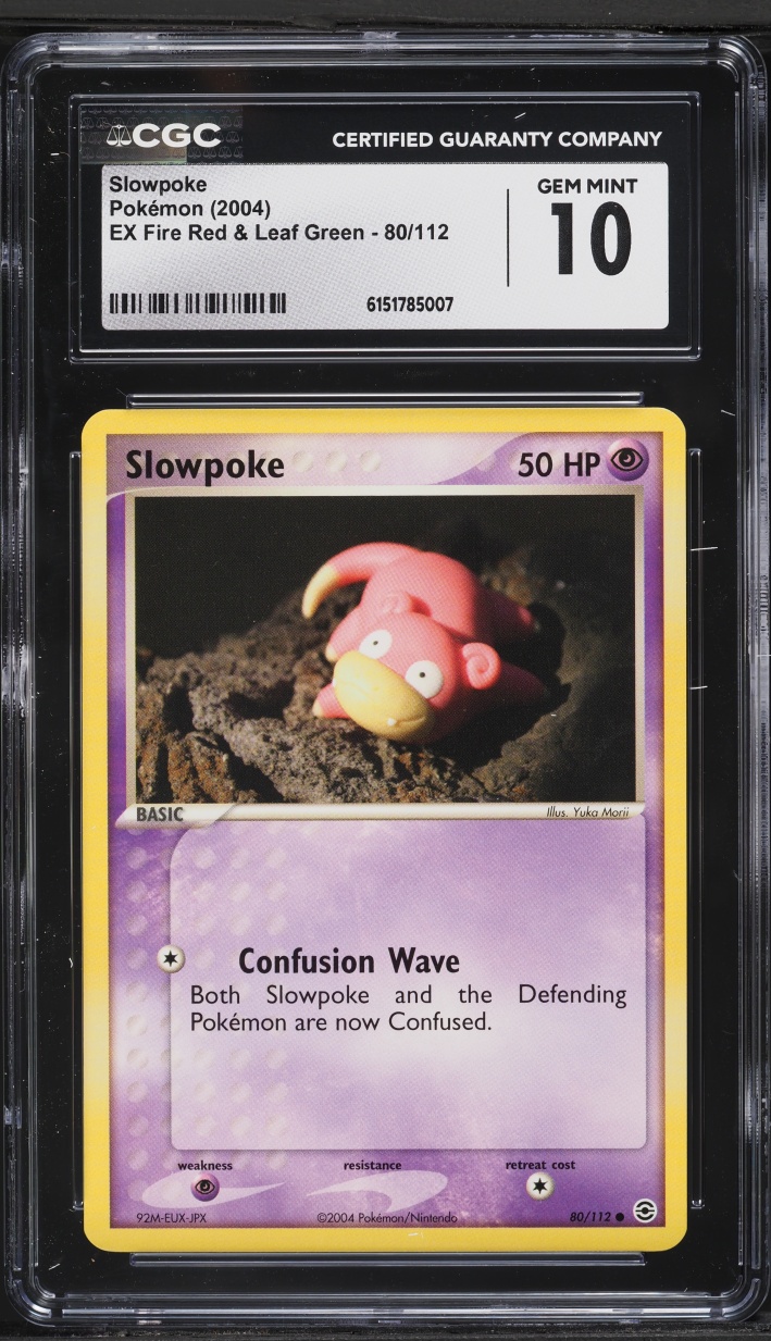 2004 Pokemon Ex Fire Red & Leaf Green Slowpoke #80 CGC 10 GEM MINT