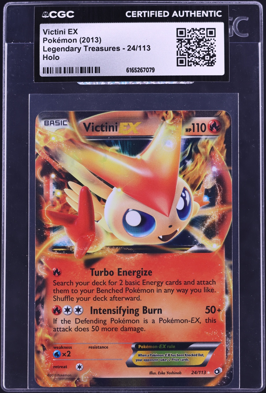 2013 Pokemon Black & White Legendary Treasures Holo Victini EX #24 CGC AUTH