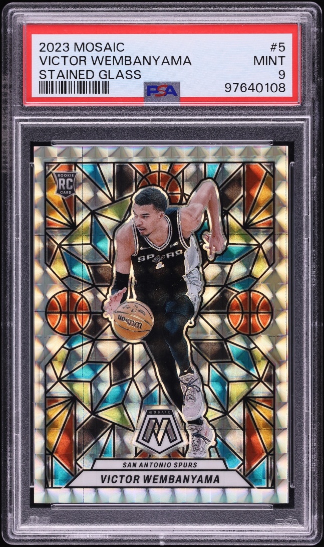 2023 Panini Mosaic Stained Glass Victor Wembanyama ROOKIE #5 PSA 9 MINT