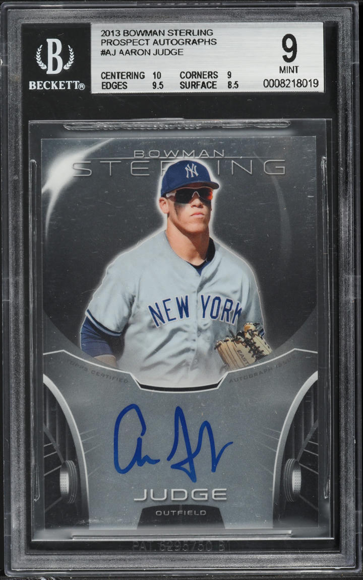 2013 Bowman Sterling Aaron Judge PROSPECT AUTO #BSAP-AJ BGS 9 MINT