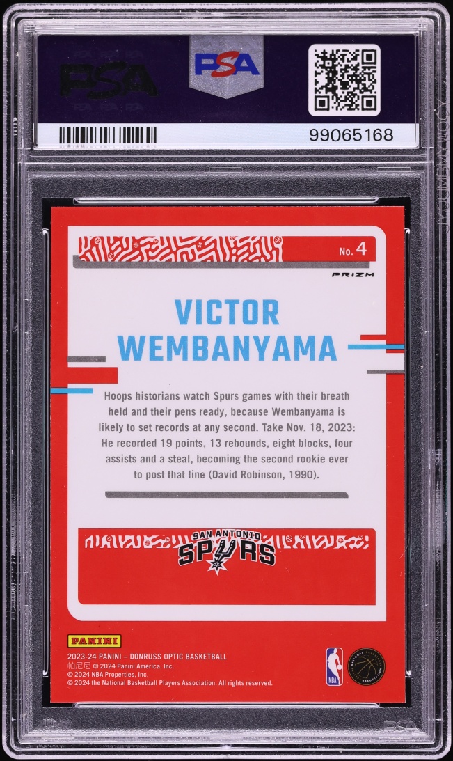 2023 Donruss Optic The Rookies Holo Victor Wembanyama ROOKIE #4 PSA 10 GEM MINT