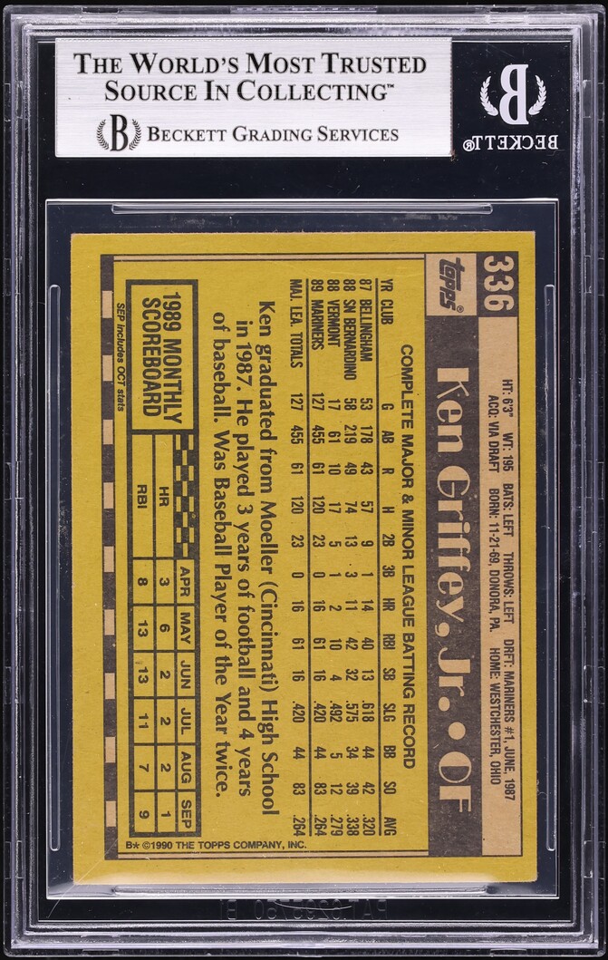 1990 Topps Ken Griffey Jr. #336 BGS 4 VGEX