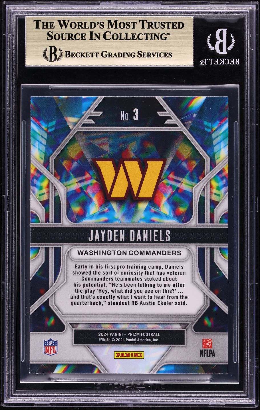 2024 Panini Prizm Prizmatic Jayden Daniels ROOKIE #3 BGS 9.5 GEM MINT