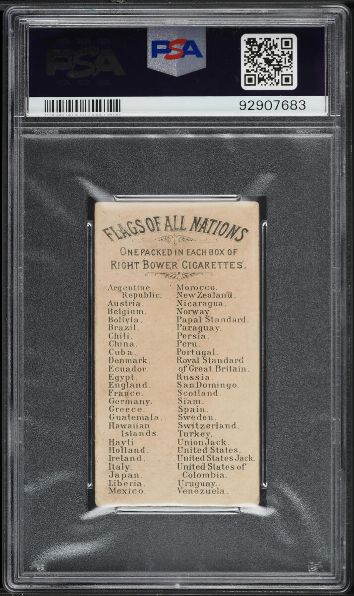 1887 N9 Allen & Ginter Flags Of All Nations United States PSA 3 VG