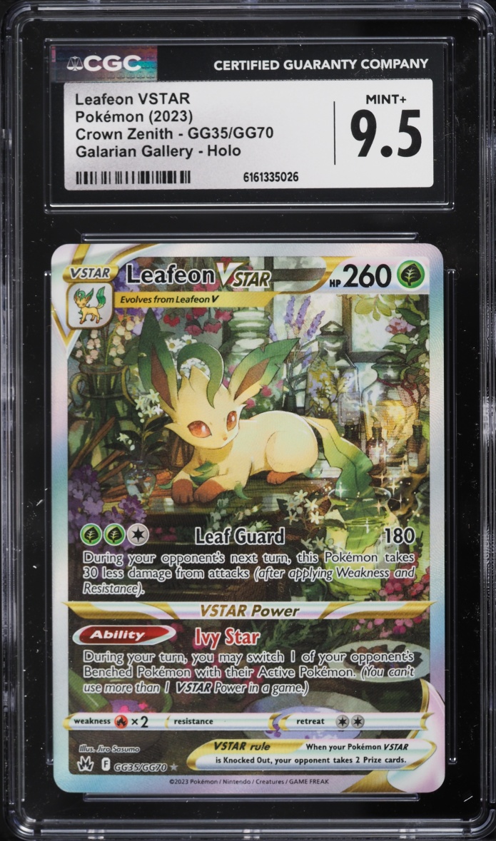 2023 Pokemon Sword & Shield Crown Zenith Alt Art Leafeon VSTAR #GG35 CGC 9.5 MINT+