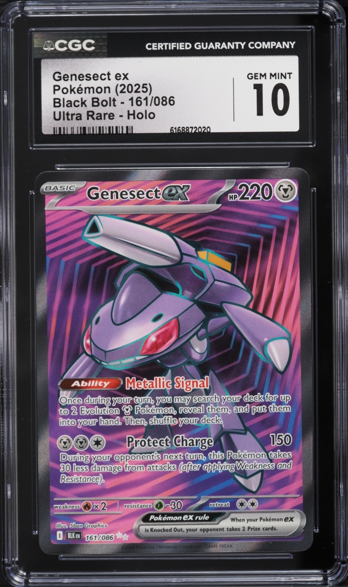 2025 Pokemon Scarlet & Violet Black Bolt Full Art Genesect Ex #161 CGC 10 GEM MINT