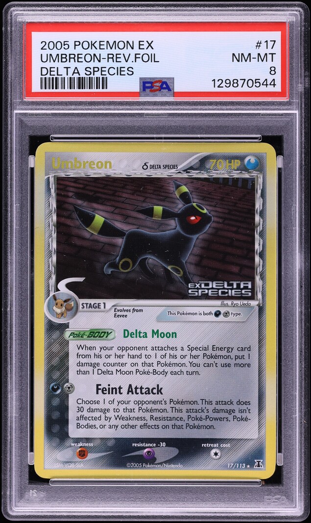 2005 Pokemon EX Delta Species Reverse Holo Umbreon #17 PSA 8 NM-MT