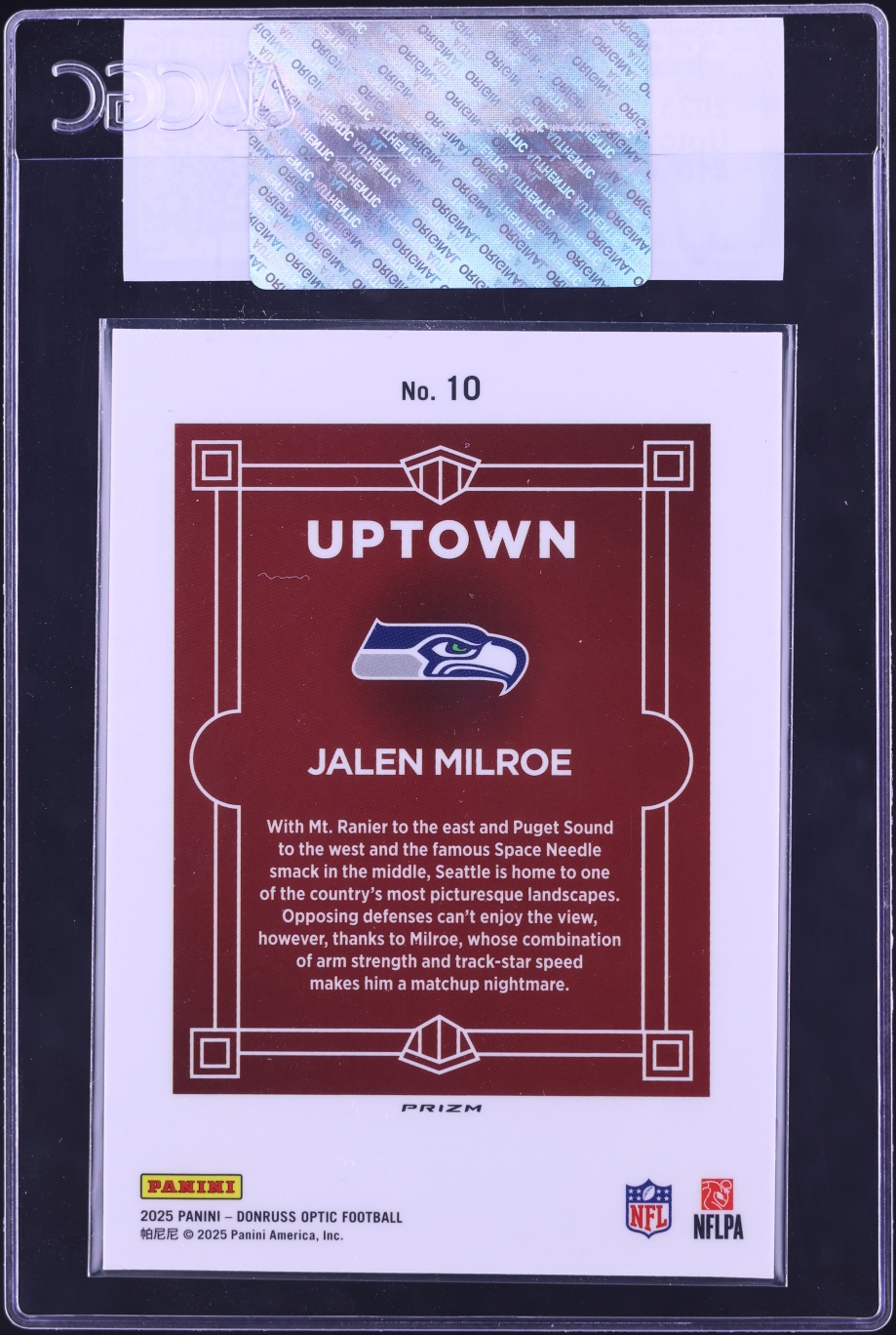 2025 Donruss Optic Uptown Jalen Milroe ROOKIE #10 CGC AUTH