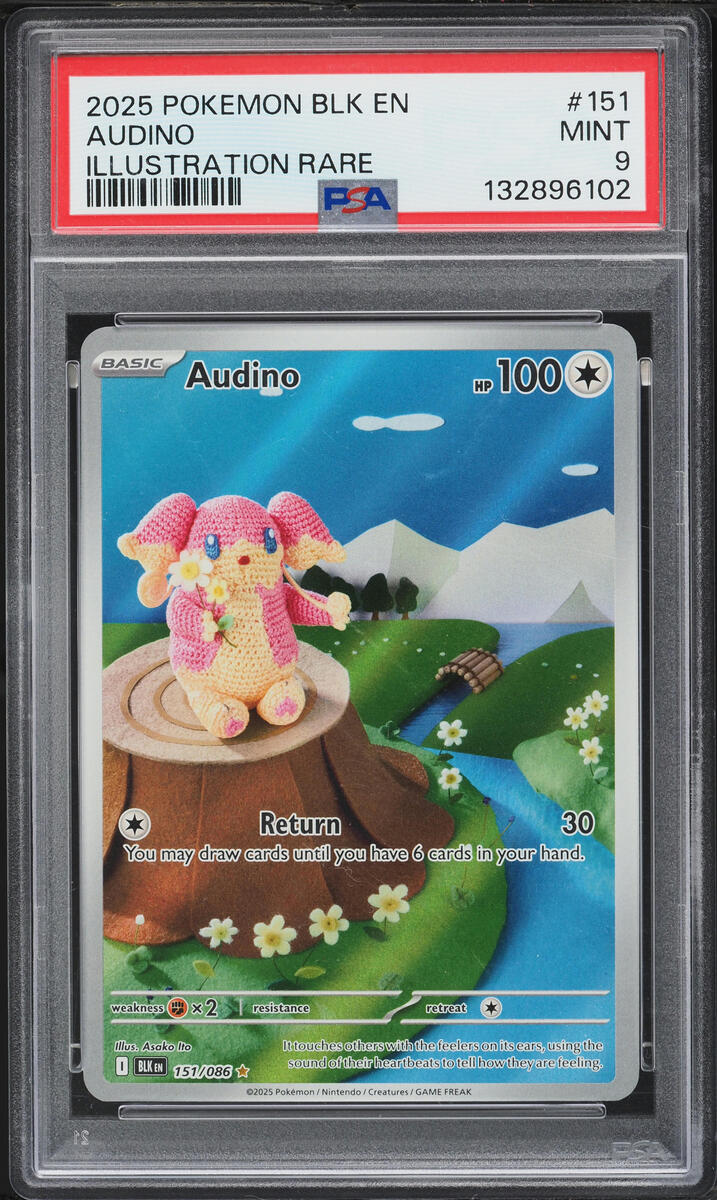 2025 Pokemon Scarlet & Violet Black Bolt IR Audino #151 PSA 9 MINT