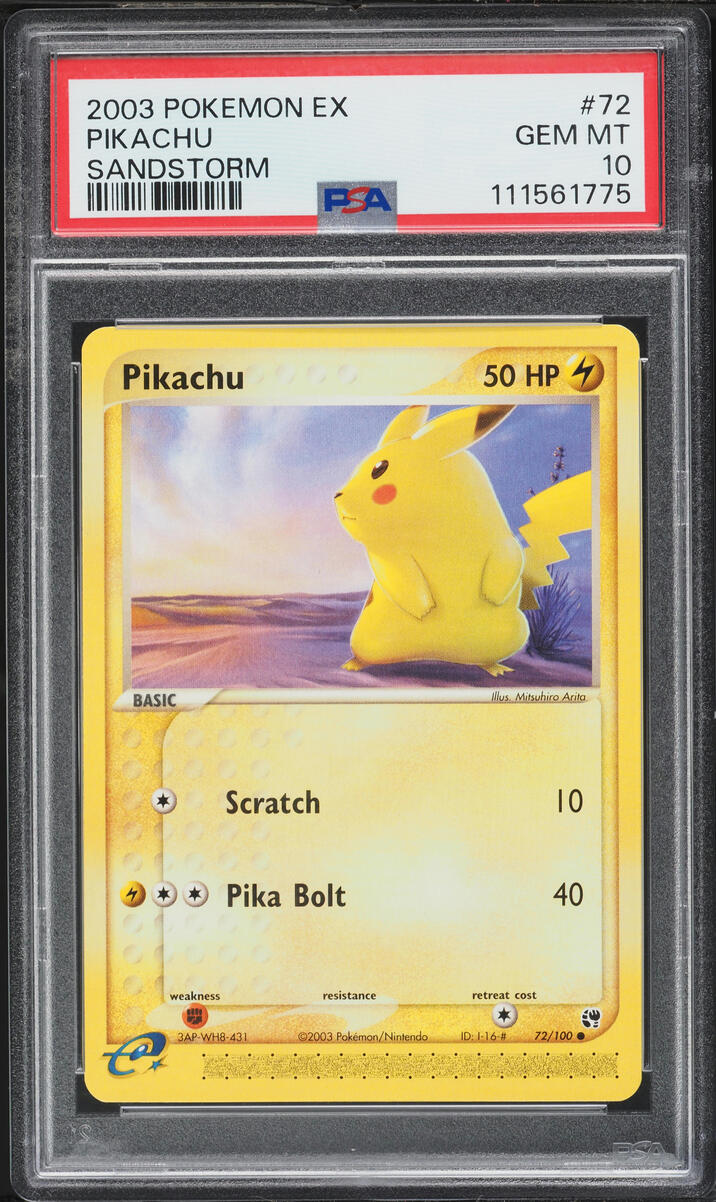 2003 Pokemon EX Sandstorm Pikachu #72 PSA 10 GEM MINT