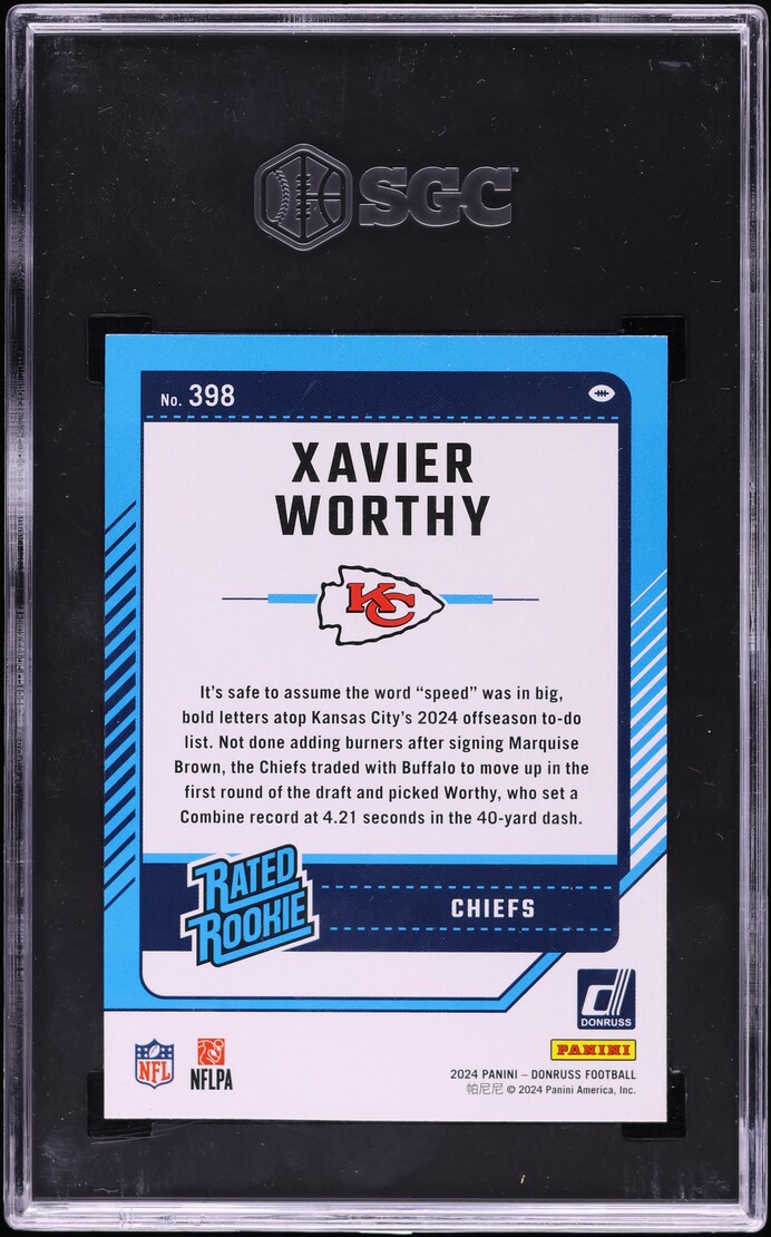 2024 Donruss Football Xavier Worthy ROOKIE #398 SGC 9.5 MINT+