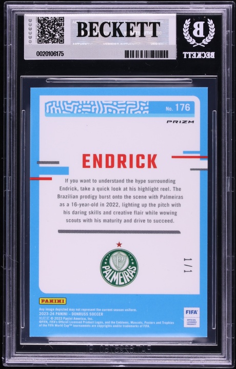 2023 Donruss Optic Gold Power Endrick ROOKIE 1/1 #176 BGS 9 MINT