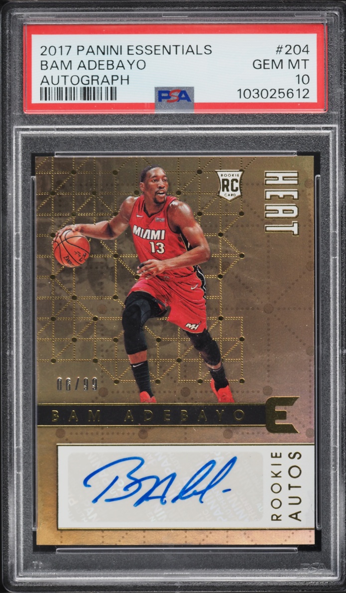 2017 Panini Essentials Bam Adebayo ROOKIE AUTO /99 #204 PSA 10 GEM MINT