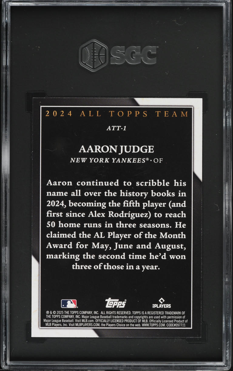 2025 Topps '24 All Topps Team Aaron Judge #ATT-1 SGC 9.5 MINT+