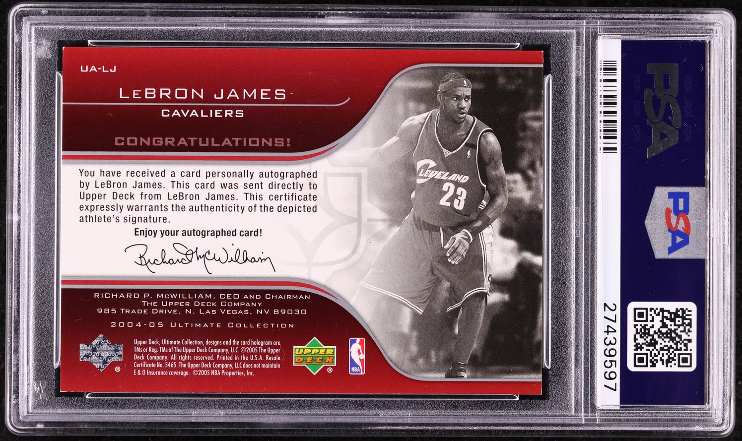 レブロン・ジェームズ　PSA 10 2004 Ultimate Collection Achievements LeBron James AUTO /43