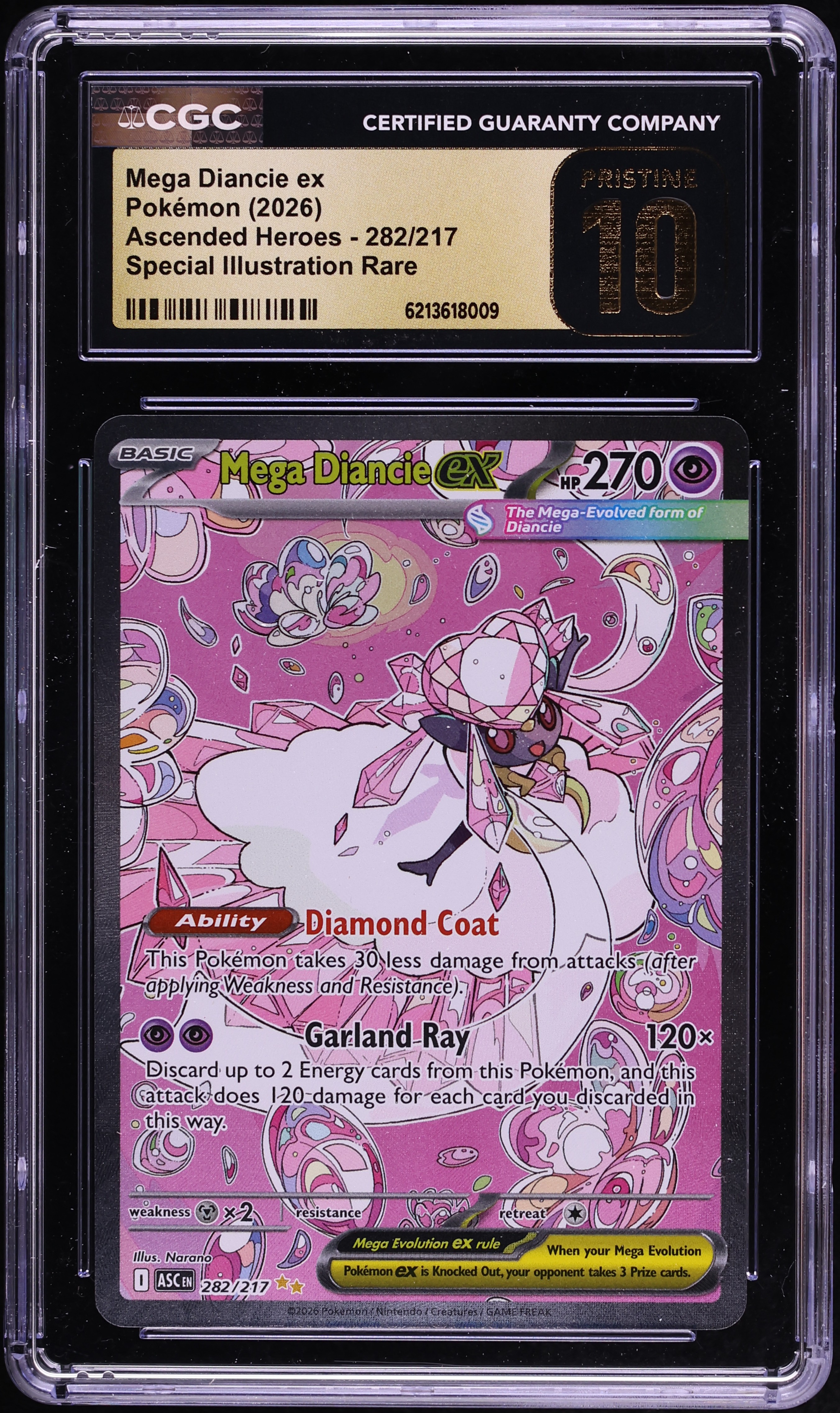 2026 Pokemon Mega Evolution Ascended Heroes SIR Mega Diancie Ex #282 CGC 10 PRISTINE