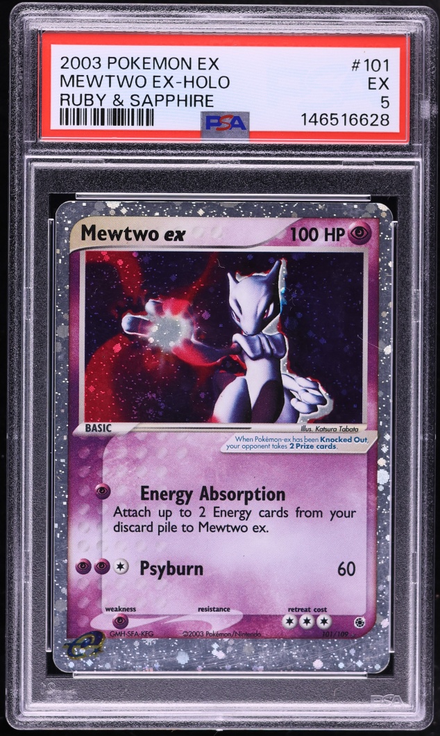 2003 Pokemon EX Ruby & Sapphire Holo Mewtwo EX #101 PSA 5 EX