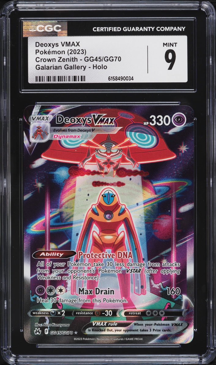 2023 Pokemon SWSH Crown Zenith Galarian Gallery Full Art Deoxys VMAX #GG45 CGC 9 MINT