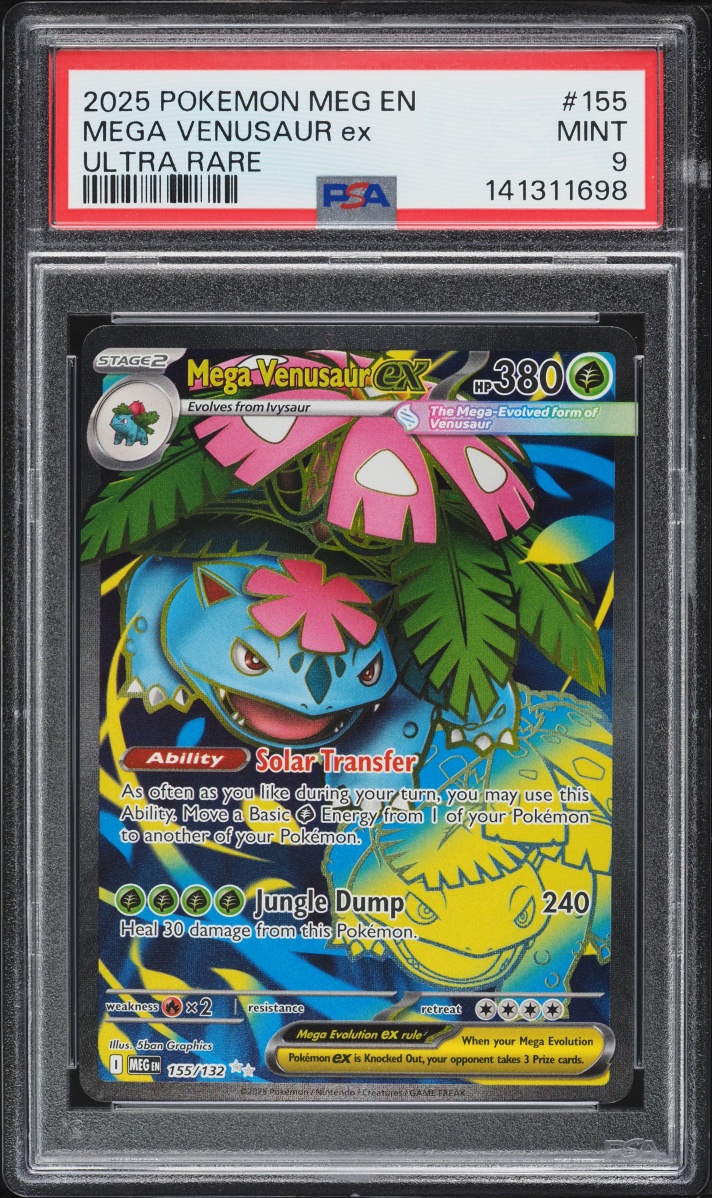 2025 Pokemon Mega Evolution Full Art Mega Venusaur EX #155 PSA 9 MINT