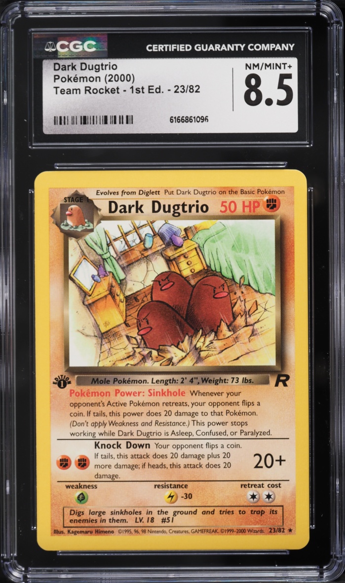 2000 Pokemon Team Rocket 1st Edition Dark Dugtrio #23 CGC 8.5 NM-MT+