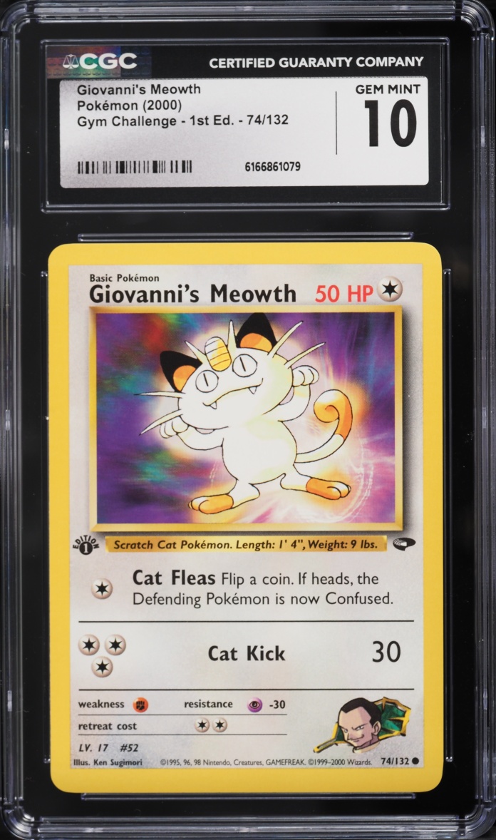 2000 Pokemon Gym Challenge 1st Edition Giovanni's Meowth #74 CGC 10 GEM MINT