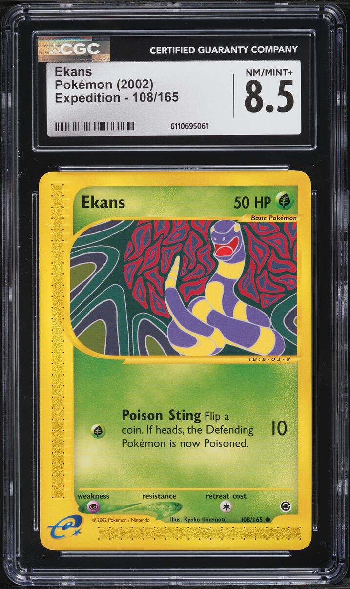 2002 Pokemon Expedition Ekans #108 CGC 8.5 NM-MT+