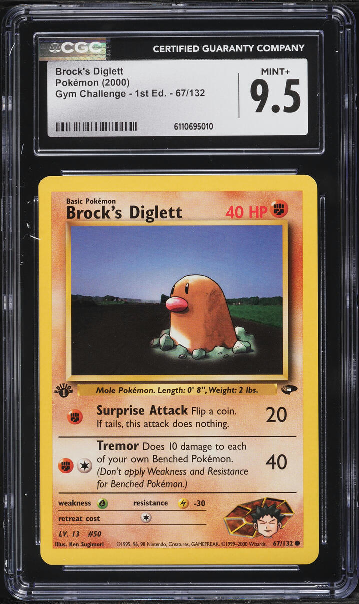 2000 Pokemon Gym Challenge 1st Edition Brock's Diglett #67 CGC 9.5 MINT+